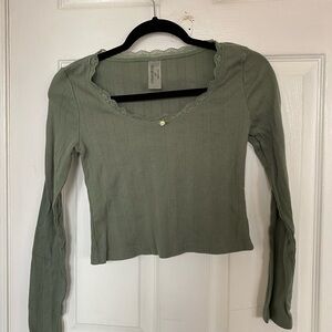 Chic Olive Long Sleeve Top